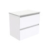 Satin White Wall Hung Cabinet With Solid Panels