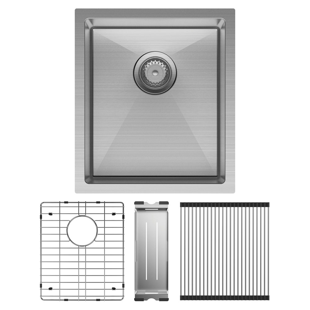 Hana Single Kitchen Sink, Brushed Stainless Steel, 27l - Image 4
