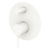 Electroplated Matte White Kaya Wall Diverter L Round Plate