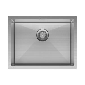 Hana Laundry Sink With Overflow, Brushed Stainless Steel, 50L