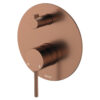 PVD Brushed Copper Kaya Wall Diverter L Round Plate
