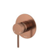 PVD Brushed Copper Kaya Wall Mixer L Round Plate