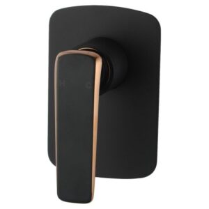 Esperia Matt Black & Rose Gold Shower/Bath Wall Mixer Solid Brass Wall Mounted