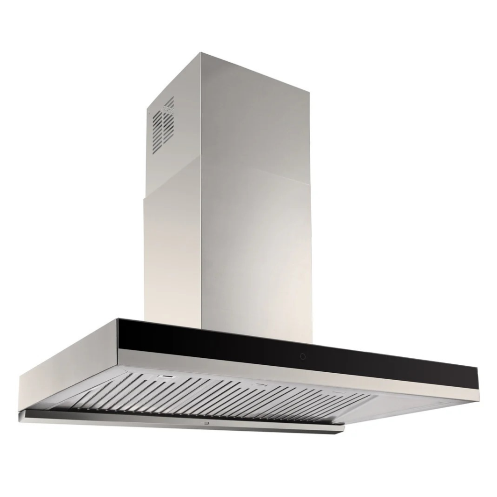 Dilusso Black Glass Baffle Filter Rangehood 900mm - CH917BSL