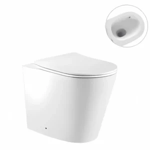 Zumi Zero Extra High Rimless Whirlpool Flush Floor Pan -White