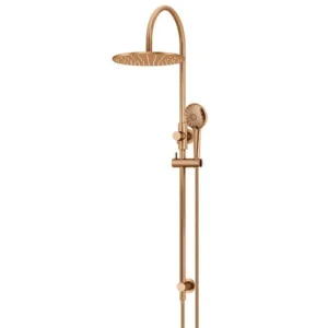 3 Function Hand and Round Head Shower Rail 300mm - Lustre Bronze