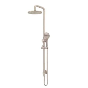 3 Function Shower Column Round Rail Set 200mm - Champagne