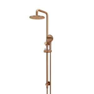 3 Function Shower Column Round Rail Set 200mm - Lust Bronze