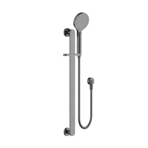 3 Functional Hand Single Shower Rail - Gun Metal