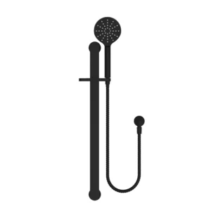 3 Functional Hand Single Shower Rail - Matte Black