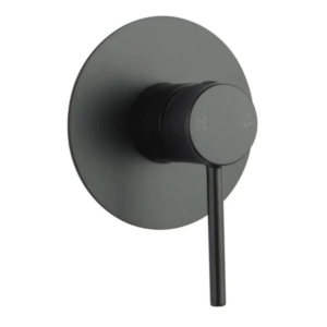 Aquaperla Pino Round Shower Wall Mixer Brass - Black