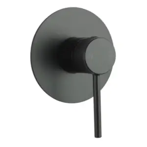 Aquaperla Pino Round Shower Wall Mixer Brass - Black