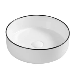 Aulic Dove Above The Counter Basin - Gloss White With Black Edge