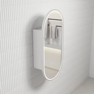 Crystal Full LED Shaving Cabinet - Brushed Nickel