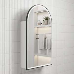 Crystal LED Shaving Cabinets – Matte Black