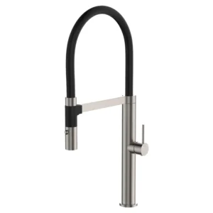 Fienza Kaya Pull Down Sink Mixer - PVD Brushed Nickel + Black