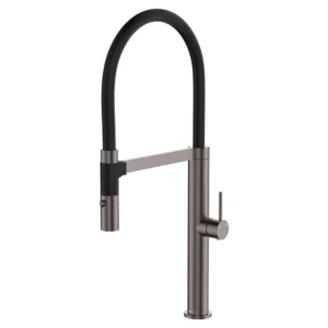 Fienza Kaya Pull Down Sink Mixer - PVD Gun Metal + Black