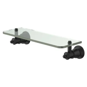 Fienza Lillian Glass Shelf -Electroplated Matte Black