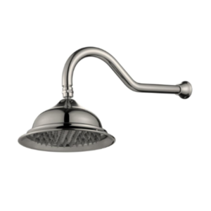 Modern National Bordeaux Shower Arm With Shower Head - Brushed Nickel