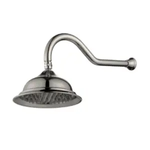 Modern National Bordeaux Shower Arm With Shower Head - Brushed Nickel