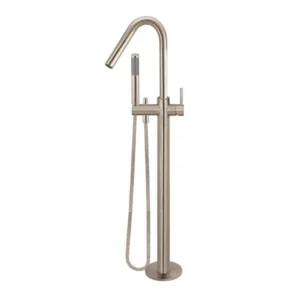 Round Bath Mixer with Hand Shower - Champagne