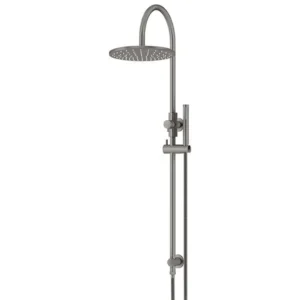 Round Head Shower Rail Single Function Hand 300mm - Gun Metal
