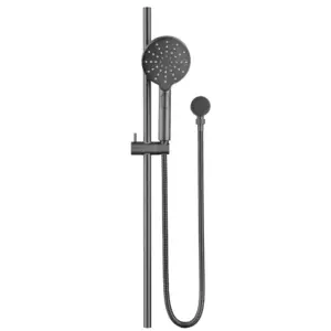 Round Head Single Shower Rail - Gun Metal