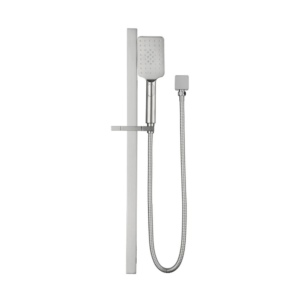 Square Head Single Shower Rail - Brushed Nickel