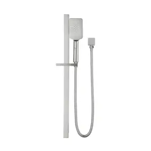 Square Head Single Shower Rail - Brushed Nickel