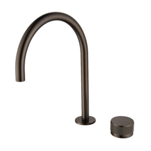 Bellavista Mica Fluted Gooseneck Hob Sink Basin Mixer Set - Dusk Bronze