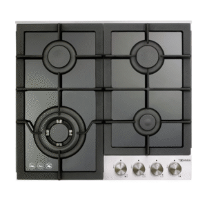Technika 60cm Black Glass Gas Cooktop - TGC6GWBGFS
