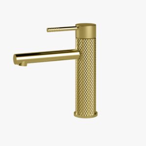 Tiara Short Basin Mixer - Brushed Brass - WT 7501