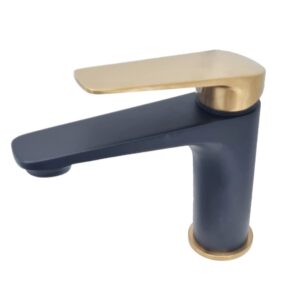 Zevo Short Basin Mixer BM-21-BLK-BG - Black and Gold
