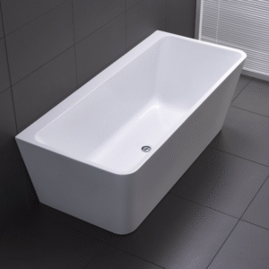 Florence Acrylic Back To Wall Bathtub 295L - White BTF1500