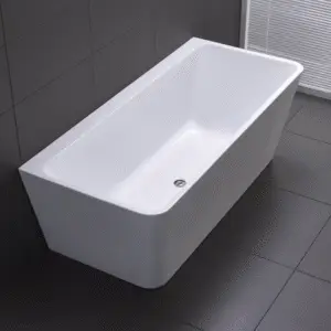 Florence Acrylic Back To Wall Bathtub 345L - White BTF1700