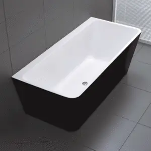 Florence Acrylic Back To Wall Bathtub In 295L - Black BTF1500