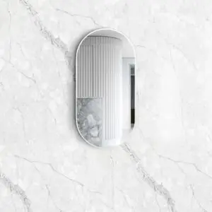 Noosa Matte White Metal Frame Tuffi Mirror - MFMO9045W