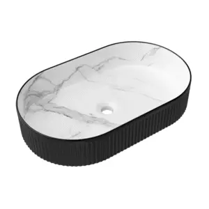 Oval Carrara Basin - Matte Black & Matte White