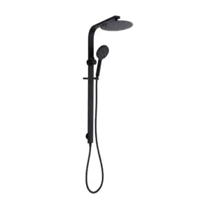 Raco Wide Shower Rail Top Inlet Round Black- DSH-WIDE-R-T-BLK