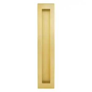 Rectangular Flush Pull 250mm in Satin Brass - 730FP250SB