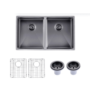 PPS – 820 Kitchen Sink Handmade Double Bowl Sink GUn Metal