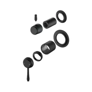 Meca Heritage Shower Mixer Diverter Trim Kit Only Black - SHM-4-DV-2P-BLK-TK