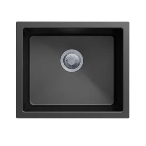 533 Carysil Salsa Single Bowl Granite Kitchen-Laundry Sink Top-Flush-Under Mount Black - TWM-S