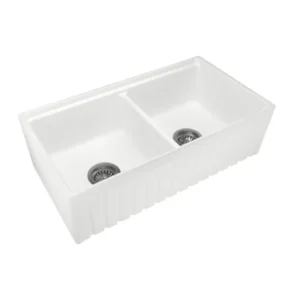 Carysil Fine Fireclay Double Bowl White - C-8345DB