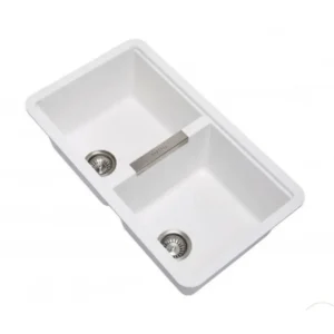 Carysil White Double Bowls Granite Undermount Kitchen Sink 824x481x241mm - TWM3322-W