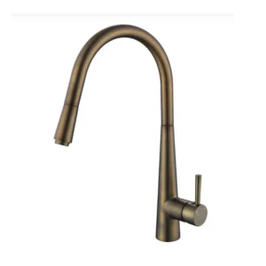 Kasper Pull Out Kitchen Mixer Antique Brass - KSP0057AB
