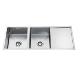 1160 Handmade Double Bowl Sink With Drainer