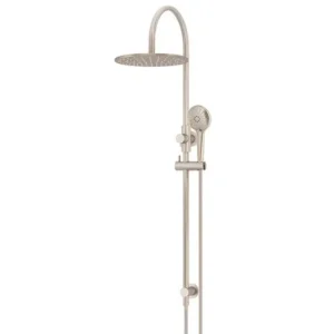 3 Function Hand and Round Head Shower Rail 300mm – Champagne