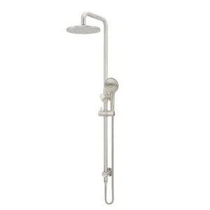 3 Function Shower Column Round Rail Set 200mm – Brushed Nickel