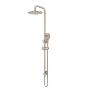3 Function Shower Column Round Rail Set 200mm – Champagne